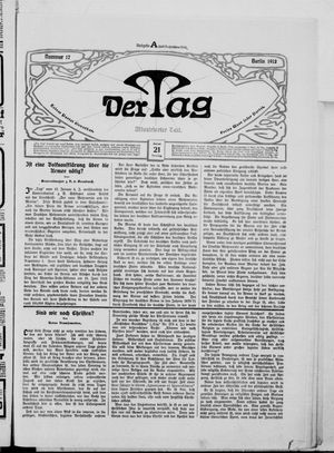 Der Tag on Jan 21, 1912