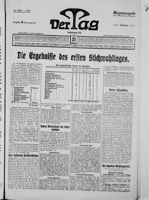 Der Tag on Jan 21, 1912