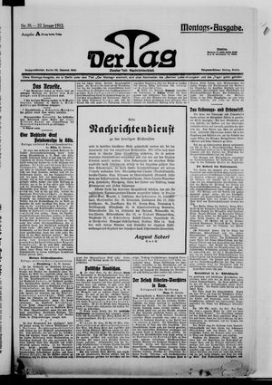 Der Tag vom 22.01.1912