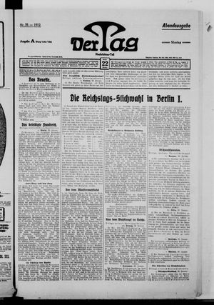 Der Tag vom 22.01.1912