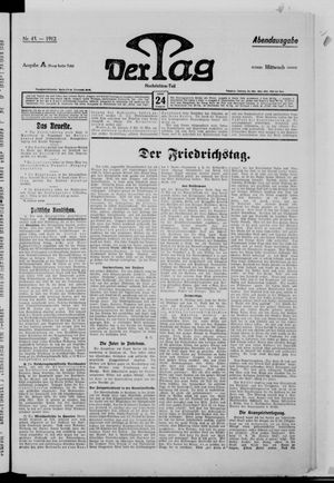 Der Tag vom 24.01.1912