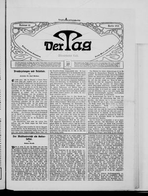 Der Tag on Jan 27, 1912