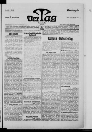 Der Tag on Jan 27, 1912