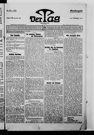 Der Tag vom 20.08.1912