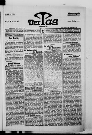 Der Tag vom 09.09.1912