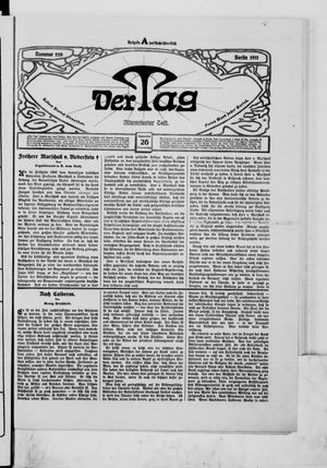 Der Tag vom 26.09.1912