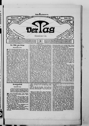 Der Tag vom 16.10.1912