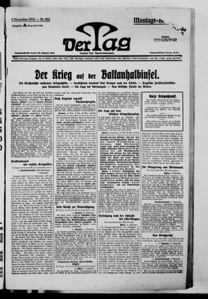 Der Tag vom 04.11.1912