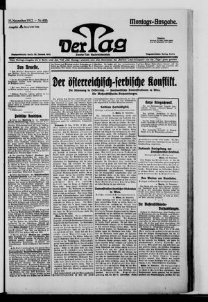 Der Tag vom 25.11.1912