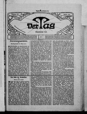 Der Tag vom 03.12.1912