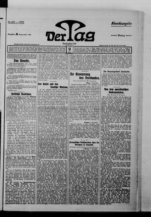 Der Tag vom 09.12.1912
