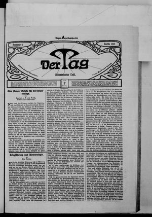 Der Tag vom 07.01.1913