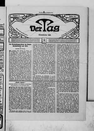 Der Tag on Jan 18, 1913