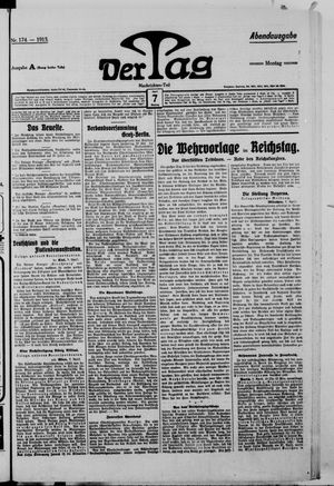 Der Tag vom 07.04.1913
