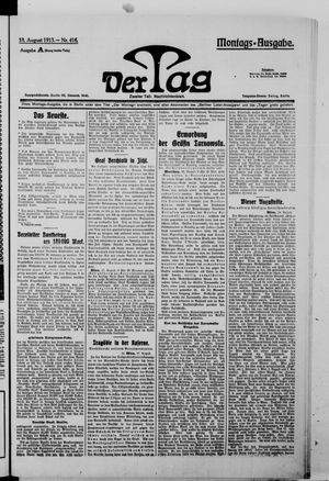 Der Tag vom 18.08.1913