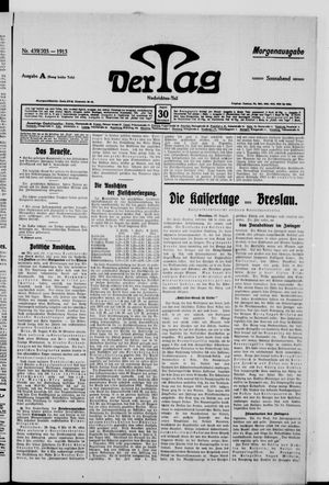Der Tag vom 30.08.1913