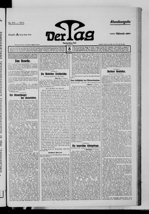 Der Tag vom 08.10.1913