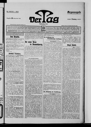 Der Tag vom 28.10.1913