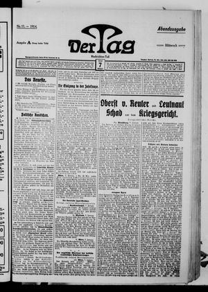 Der Tag vom 07.01.1914