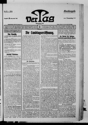 Der Tag vom 08.01.1914