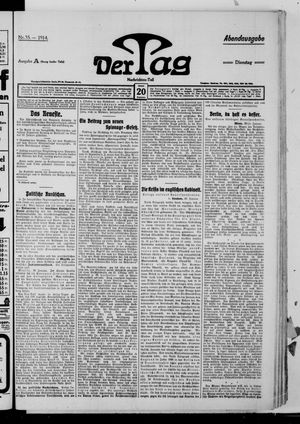 Der Tag vom 20.01.1914