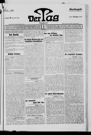 Der Tag vom 03.02.1914