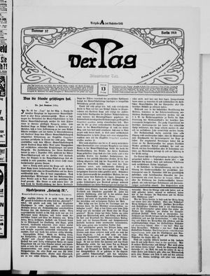 Der Tag vom 13.02.1914