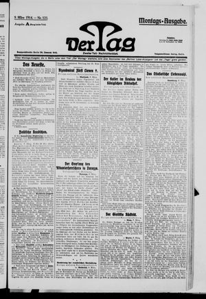 Der Tag vom 09.03.1914