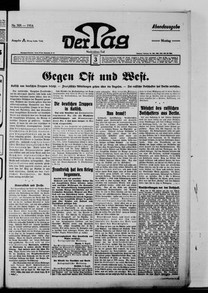 Der Tag vom 03.08.1914