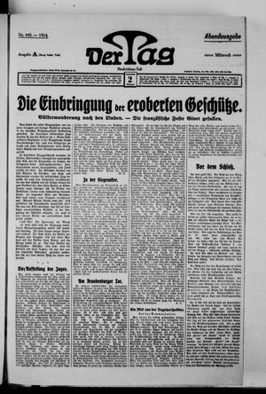 Der Tag vom 02.09.1914