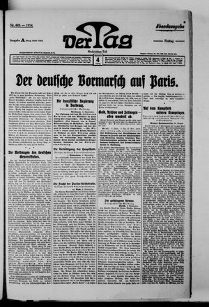 Der Tag vom 04.09.1914
