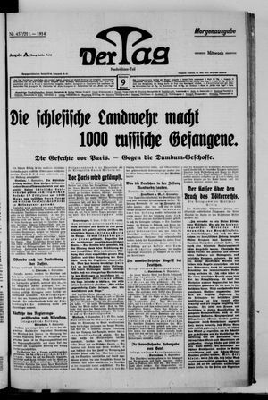 Der Tag vom 09.09.1914