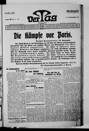 Der Tag vom 10.09.1914