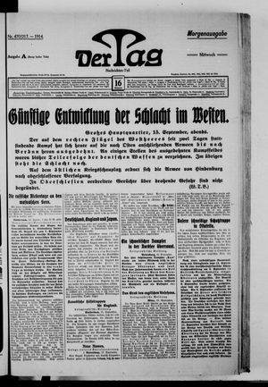 Der Tag vom 16.09.1914