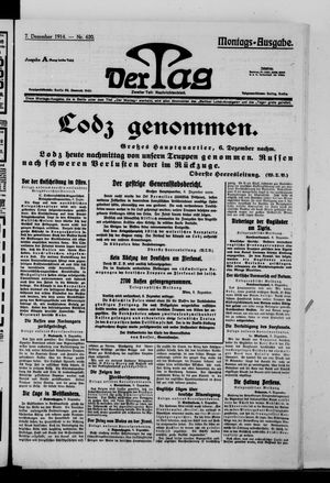 Der Tag vom 07.12.1914