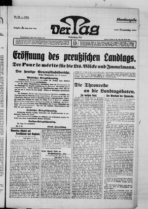 Der Tag vom 13.01.1916