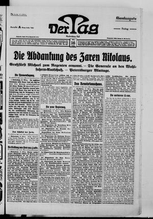 Der Tag on Mar 16, 1917