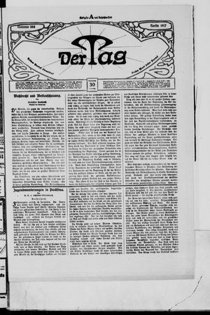 Der Tag on Dec 30, 1917