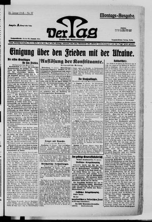 Der Tag on Jan 21, 1918