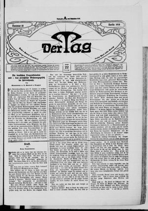 Der Tag vom 22.01.1918