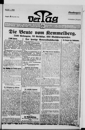 Der Tag on Apr 29, 1918
