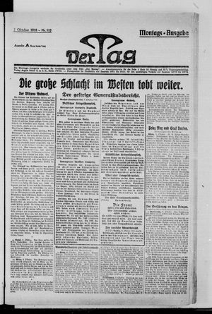 Der Tag vom 07.10.1918