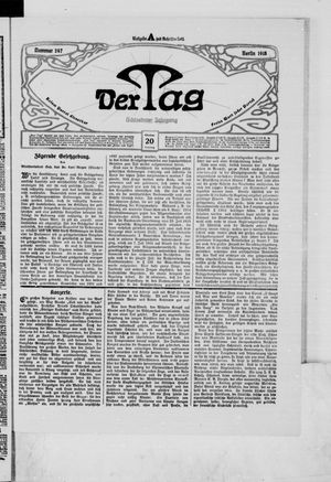 Der Tag on Oct 20, 1918
