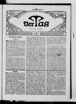 Der Tag on Jan 22, 1919