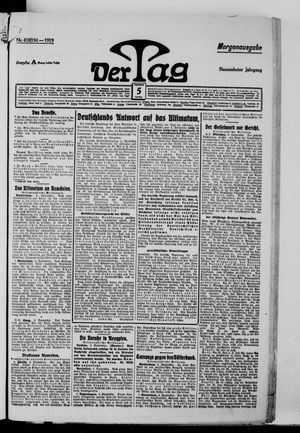 Der Tag vom 05.09.1919