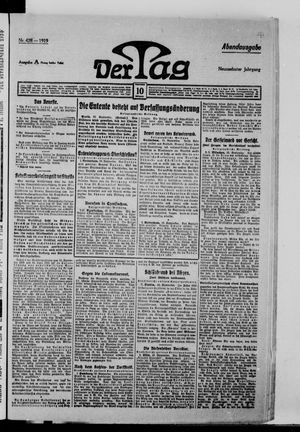 Der Tag vom 10.09.1919