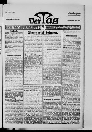 Der Tag vom 22.09.1919