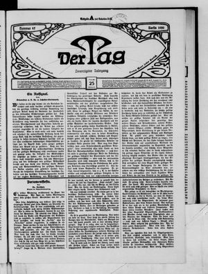 Der Tag vom 25.02.1920