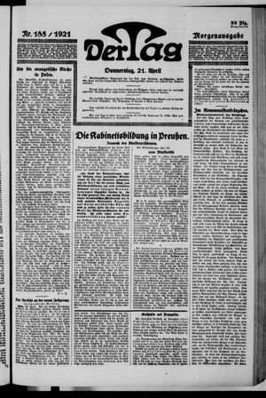 Der Tag on Apr 21, 1921