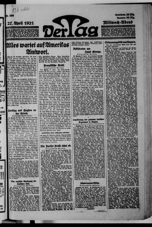 Der Tag on Apr 27, 1921